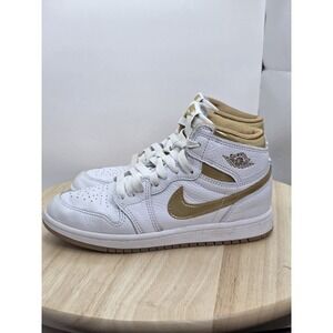 Kids Size 2Y - Nike Jordan 1 Retro High OG White Metallic Gold FD2597-107 W/ Box
